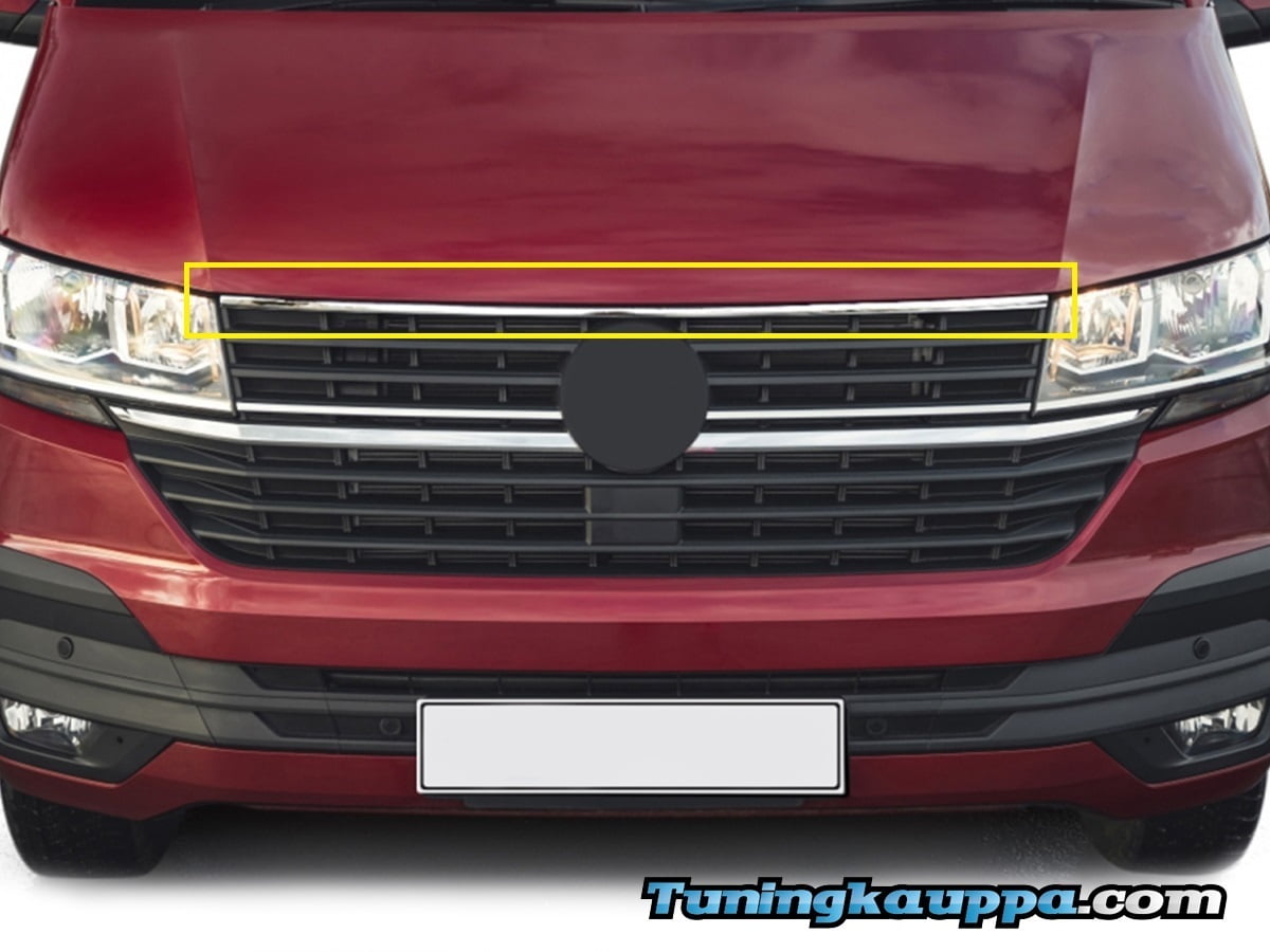 VW Transporter T6.1, Omtec maskin kromilista (ylempi)