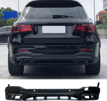 MB GLC 2020+ facelift AMG-Look musta diffuusori + putken päät