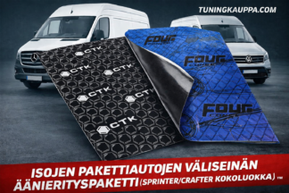 Isojen pakettiautojen väliseinän äänieristyspaketti (Sprinter, Crafter -kokoluokka ym.)