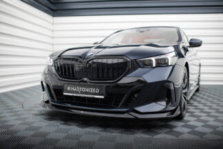 BMW 5 / i5 G60 2023- M-Sport kiiltävän musta Maxton Design etuspoileri V2