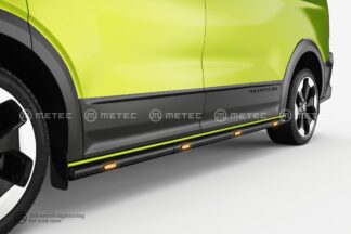Ford Transit Custom 2024-> / Vw Transporter T7 2025- mustat led-kylkiputket L2 (Metec)
