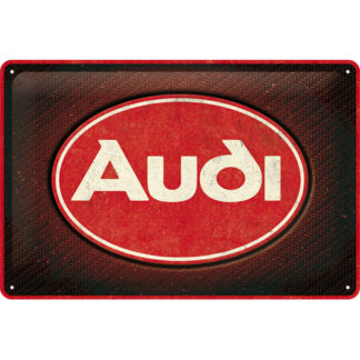 Audi Logo Red Shine metallikyltti 20 x 30 cm
