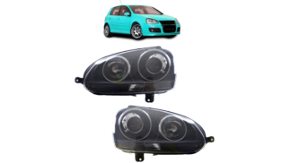 VW Golf 5 2003-2008 Black Xenon Style ajovalot musta