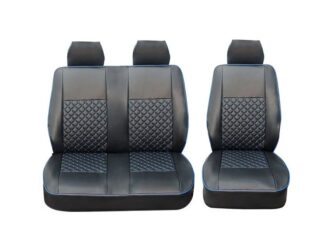 Ford Transit Custom 2023- 1+2 istuinsuojat (sini/musta)