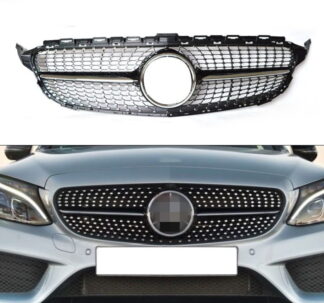 Mercedes-Benz C-sarja W205 / S205 Facelift 2018–2021 Diamond pisaramaski musta / kromi