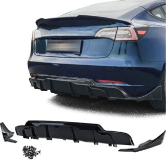 Tesla Model 3 Performance takadiffuusori kiiltävän musta 2017–2023
