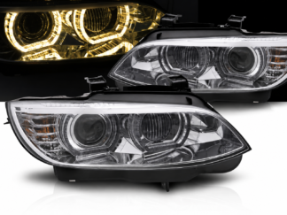 BMW E92 / E93 2006–2010 Xenon LED Angel Eyes ajovalot – Chrome / Yellow DRL