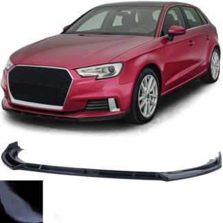 Audi A3 8V Facelift (2016-2020) etuspoileri, kiiltävä musta