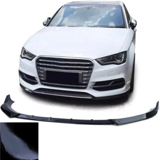 Audi A3 8V S-Line (2012-2016) etuspoileri, kiiltävä musta